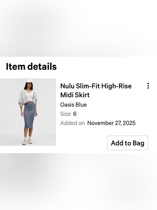 lululemon athletica Dresses & Skirts - lululemon athletica Nulu Slim-Fit High Waist Midi Skirt - Oasis Blue